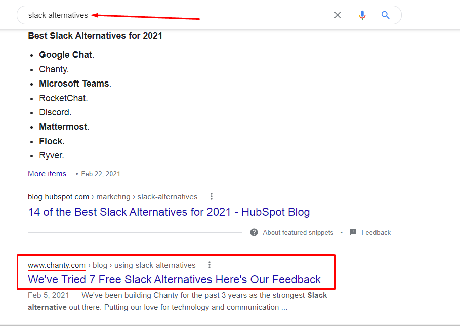 Slack  alternatives Google search