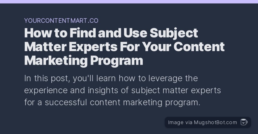 subject matter expert
