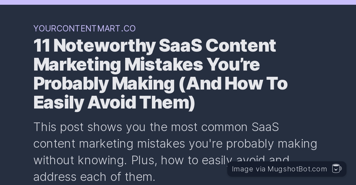saas content marketing mistakes
