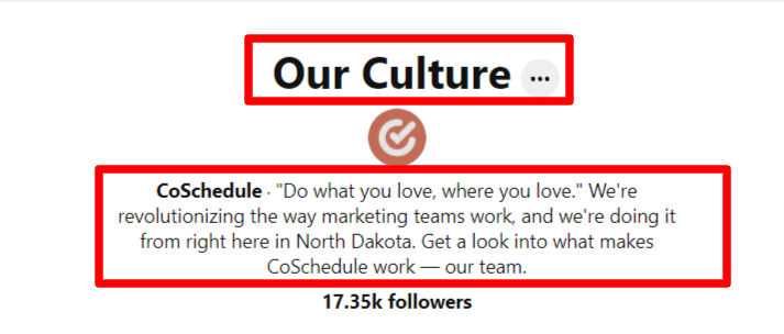 Coschedule Our Culture Board