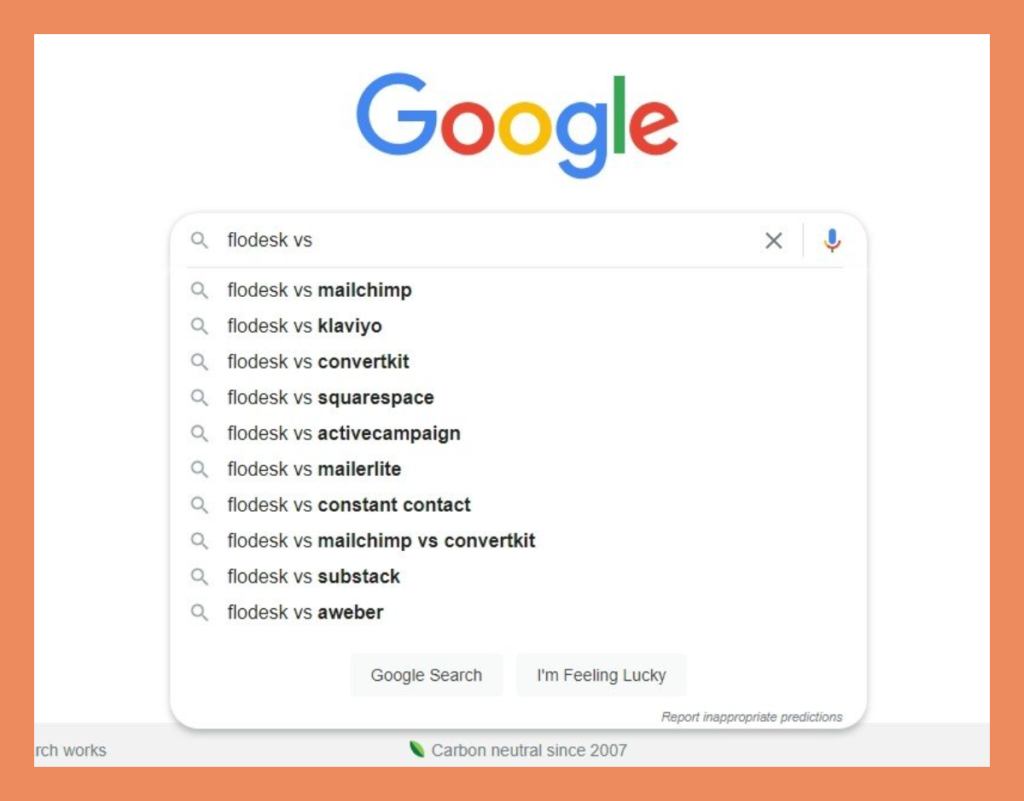 google flodesk vs search
