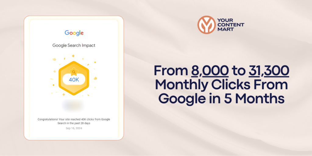 From 8,000 to 31,300 Monthly Clicks From Google in 5 Months
