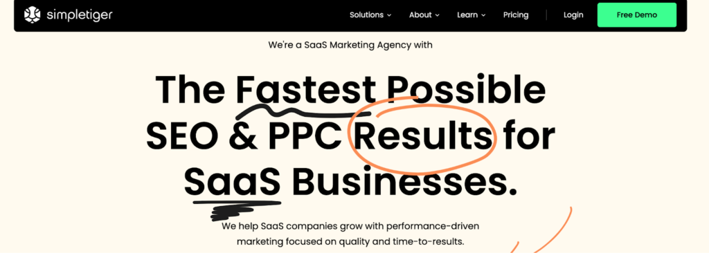 SimpleTiger Landing page