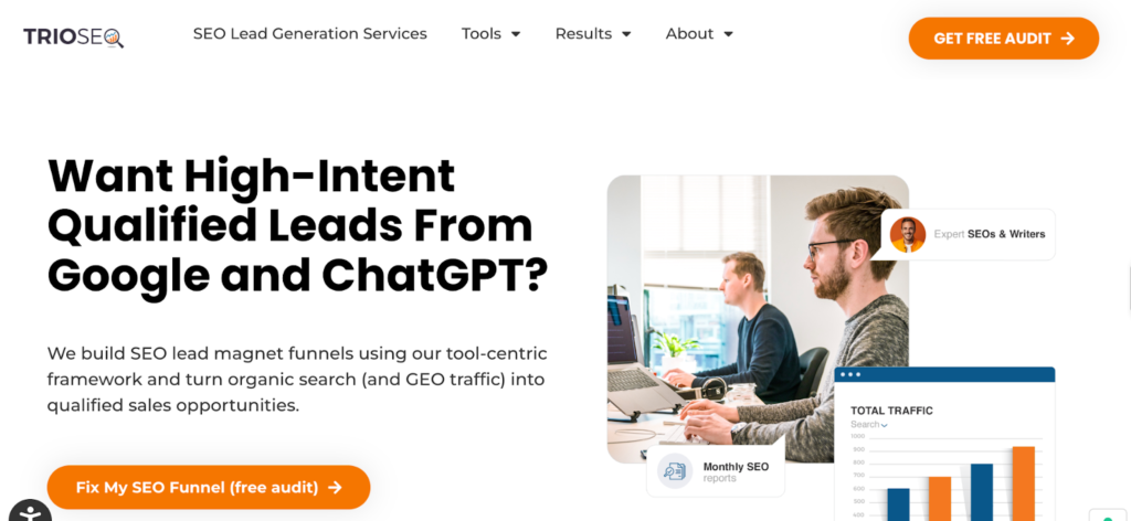 TrioSEO Homepage Screenshot