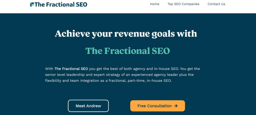 The Fractional SEO (Andrew Eagar) Homepage Screenshot