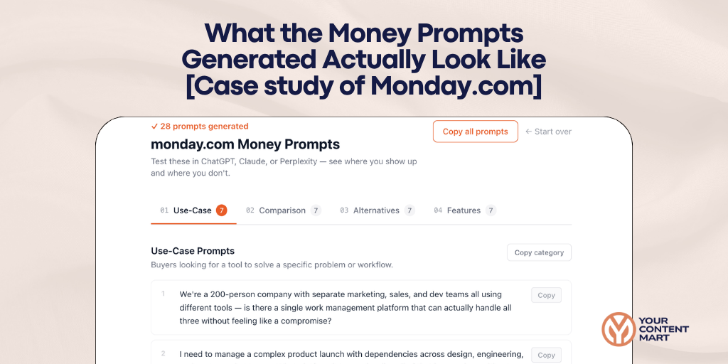 Case Study of Money Prompts Generated Actually Look Like
